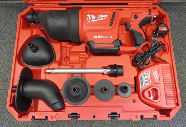 NEW Milwaukee M12 Cordless Drain Cleaning Airsnake Kit