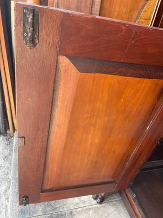 American Empire Crotch Mahogany Server Cabinet Lion Claw Feet front/