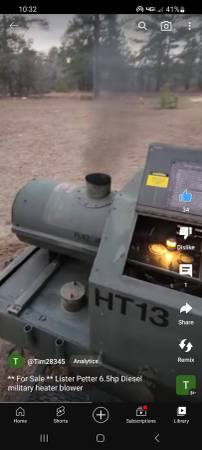 **Video** Lister Petter 6.5hp Diesel Heater blower military