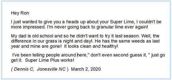 Super Lime Plus… Derived from Ag Lime ..Costs less per acre!!