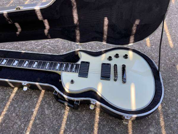 ESP Eclipse Snow White w/Blk Hardware & EMG Pickups MIJ Japan TradesOk