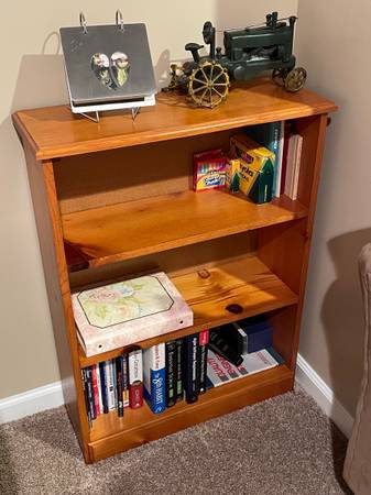 White Clad Ice Chest and Book Shelf