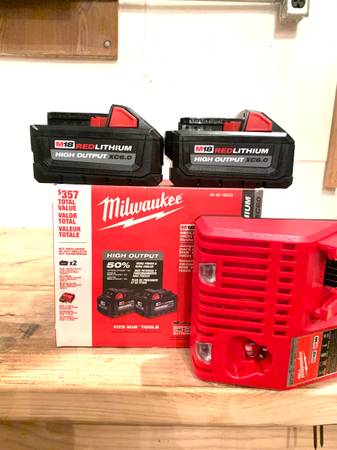 Milwaukee M18 18V High Output Starter Kit w/ (2) 6.0ah Batteries & Charger – NEW