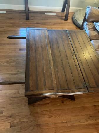 3 matching dark wood expansion tables