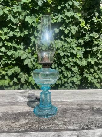 Blue Glass OIL LAMP