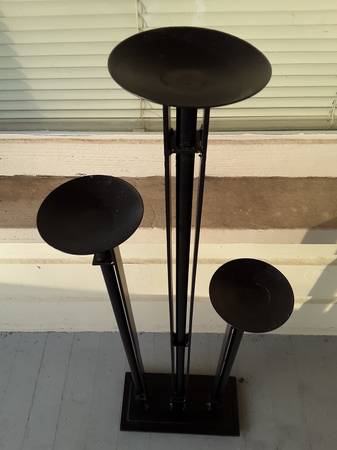 Black Wrought Iron Asymmetrical Candle Stand