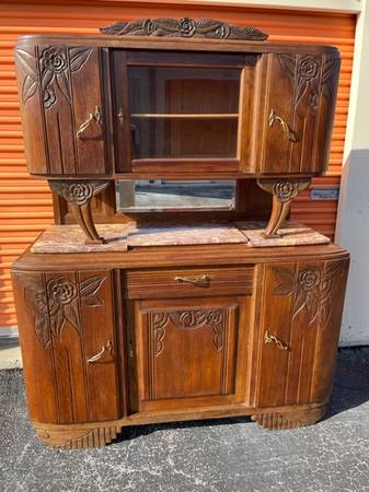 Antique Tiger Oak Buffet Sideboard or Bar