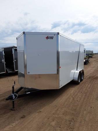 2023 AERO 7X16 WHITE ENCLOSED TRAILER