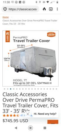 30-33 FOOT CAMPER COVER