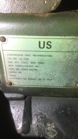 army gas air compressor