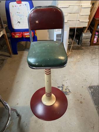 Antique Vintage Gas Station Soda Fountain Stool Art Deco