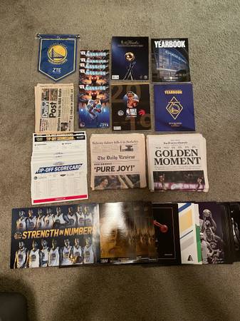 Golden State Warriors Package: Programs, Newspapers, Cheer Cards, Posters, Shirt