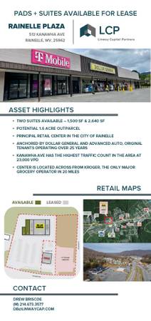 RETAIL SUITES FOR LEASE IN RAINELLE