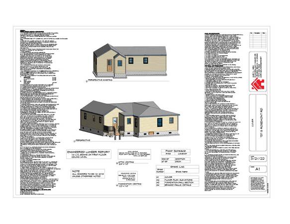 Residential Building Permit Plans in 3D