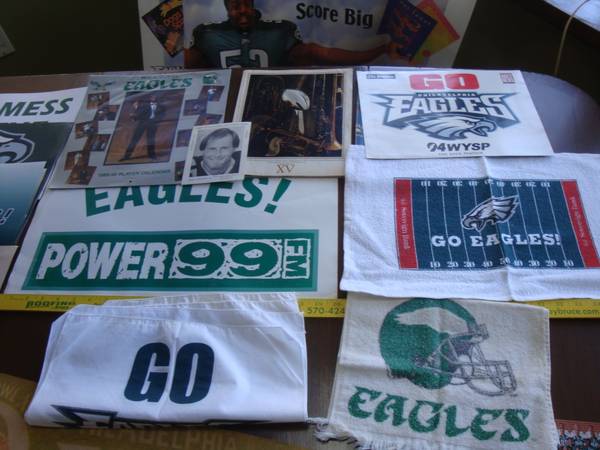 Vintage Lot Philadelphia Eagles Memorabilia Pennant Posters Photos Pro