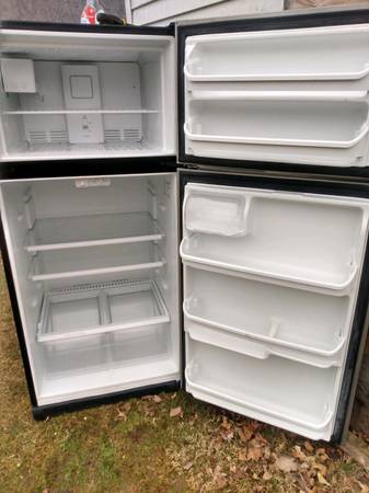 nice clean black and stainless refrigerator deliver