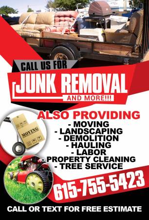 !!! SPECIAL!! JUNK & Trash REMOVAL $50min.! SPECIAL!!