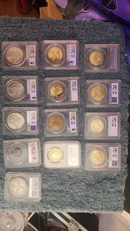 gold and silver coins in PCGS and NGC cases for sale (inheritance)