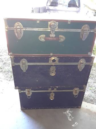 3 vintage trunks-one price-Reduced