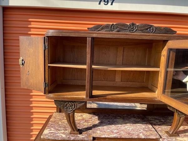 Antique Tiger Oak Buffet Sideboard or Bar