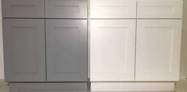 New Shaker White & Gray All Wood Kitchen Cabinets WHOLESALE