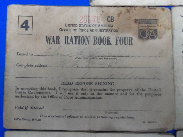 RATION STAMPS FROM WW 2, VINTAGE