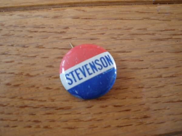 1952 STEVENSON PRESIDENTIAL CAMPAIGN PIN & 1956 STEVENSON LAPEL TAB