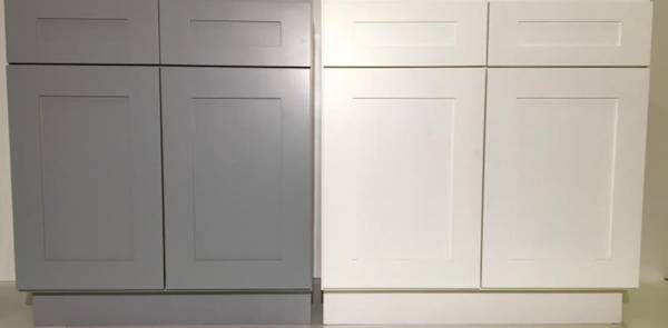 New Shaker White & Gray All Wood Kitchen Cabinets WHOLESALE