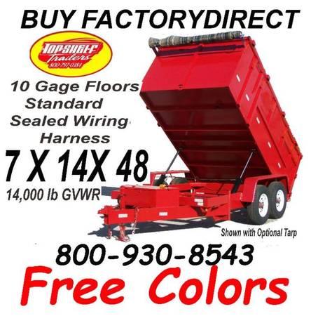 2023 7 X14X48 14 K Dump Trailer Heavy Duty Top Shelf Trailers