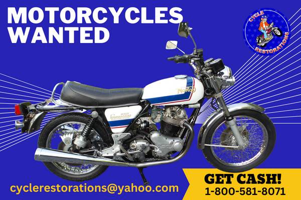 MOTORCYCLES WANTED *BEFORE 1990* ?? CALL: 1-800-581-8071