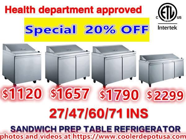 Salad Sandwich Prep Table Refrigerator RESTAURANT EQUIPMENT