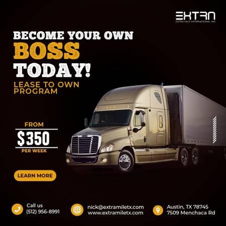 **Be your own BOSS** $0 Down NEW TRUCKS! Lease-Purchase Program w/bonuses!