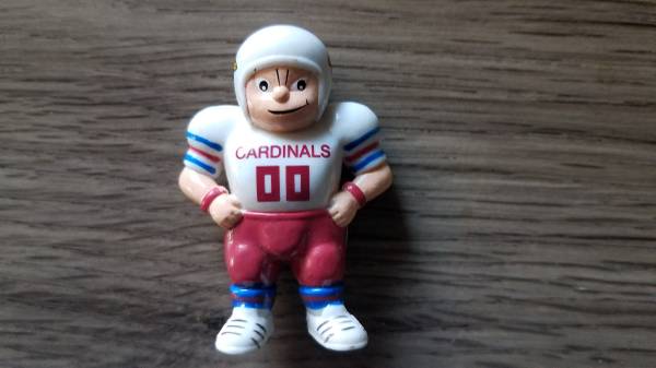 Arizona Cardinals swag: beanie, voodoo/frustration doll, action figure