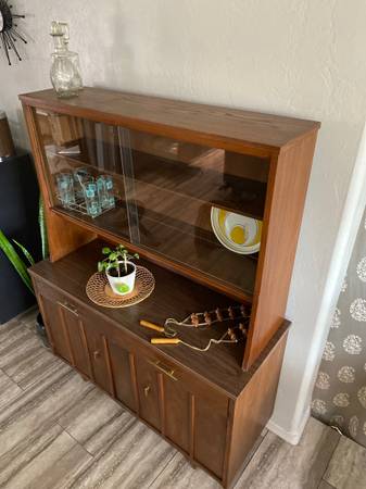 1960’s Danish Modern Inspired Holman Walnut Credenza-Hutch